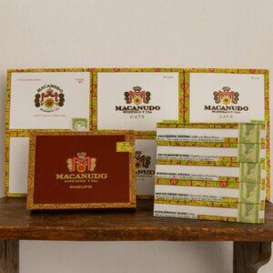 MACANUDO Wooden Cigar Boxes Crystal Cafe 9.5 x 7 x 1.5 LOT OF 12 Crafting Empty